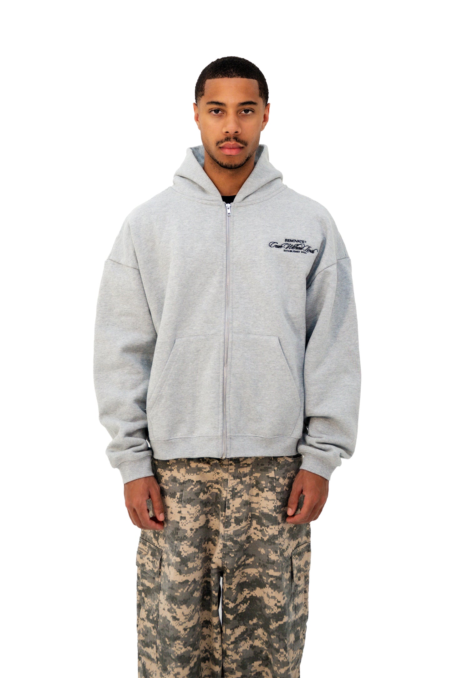 BASIC ZIP-UP - ASH GREY